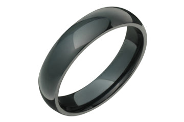 Black Titanium Half Round Comfort Fit Ring Alain Raphael