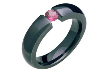 Black Titanium Tension Set Pink Tourmaline Ring Alain Raphael