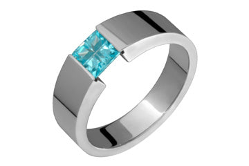 Blue Sky Illusion Tension Set Titanium Ring Alain Raphael