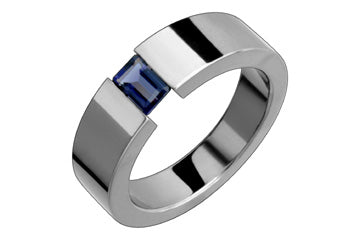 Bold Tension Octagon Iolite Titanium Ring Alain Raphael