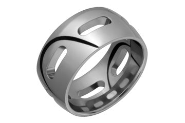 Bold Titanium Ring With Multiple Slots in its Center Alain Raphael
