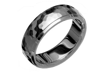 Broad Hammered Designed Titanium Ring Alain Raphael
