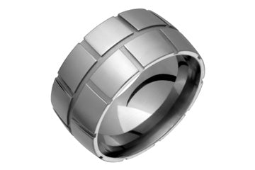 Broad Square Designed Titanium Ring Alain Raphael