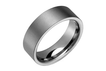 Classic Flat Comfort Fit Sandblast Titanium Ring Alain Raphael