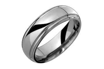 Classic Titanium Ring with Grooved Edges Alain Raphael