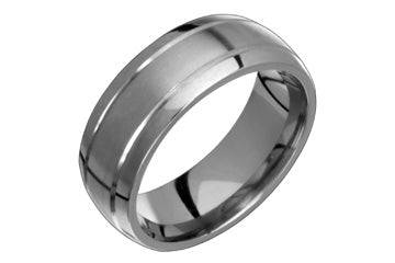 Comfort Fit Titanium Ring With Parallel Grooves Alain Raphael