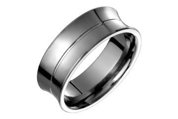 Concaved Titanium Ring With Delicate Center Groove Alain Raphael