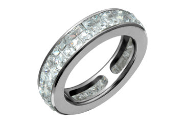 Cubic Zirconia Titanium Eternity Ring Alain Raphael