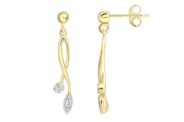Dangling 14K Yellow Gold Diamond Earrings Alain Raphael