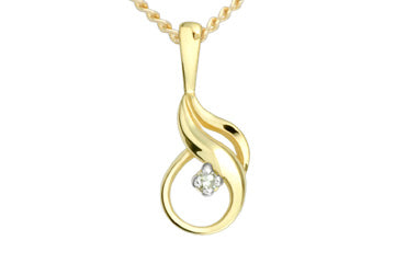 Diamond 14K Yellow Gold Pendant With Chain Alain Raphael