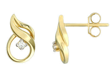 Diamond 14K Yellow Gold Twirled Earrings Alain Raphael