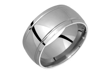 Dome Comfort Fit Titanium Ring With Grooves Alain Raphael