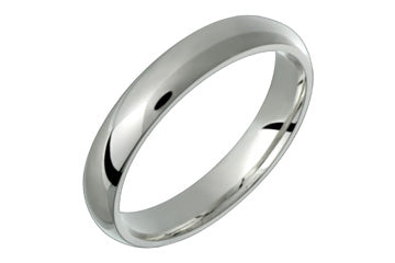 Domed Comfort Fit 4 mm Platinum Ring Alain Raphael