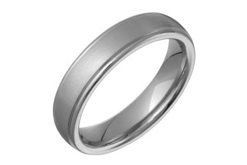 Domed Comfort Fit Grooved Titanium Ring Alain Raphael