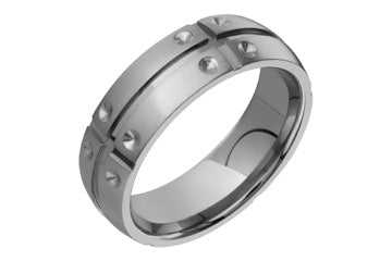 Domed Titanium Engraved Matrix Ring Alain Raphael