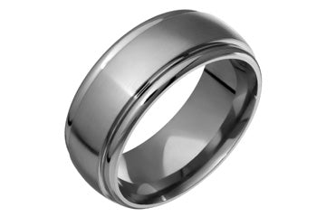 Domed Titanium Ring With Deep Grooves Alain Raphael