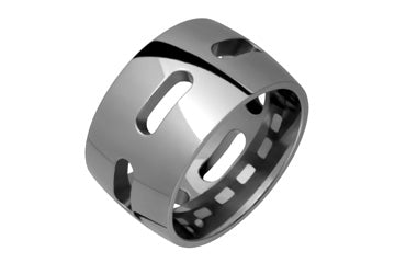 Domed Titanium Ring With Holed Center Alain Raphael
