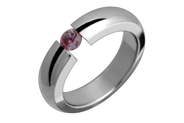 Domed Titanium Ring With Tension Set Alexandrite Alain Raphael