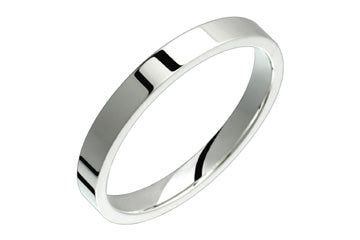 Flat Comfort Fit 3 mm Platinum Ring Alain Raphael
