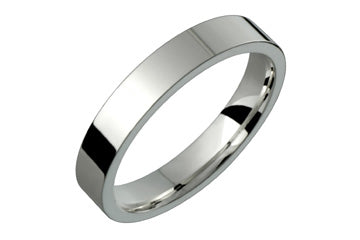 Flat Comfort Fit 4 mm Platinum Ring Alain Raphael
