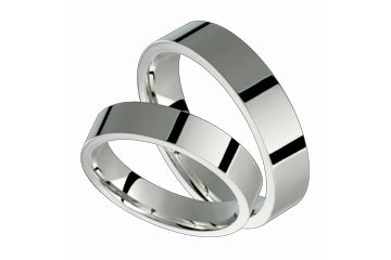Flat Comfort Fit 5mm Ladies and Gents Platinum Bands Alain Raphael