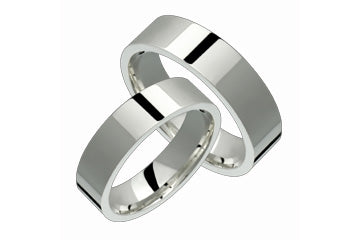 Flat Comfort Fit 6mm Ladies and Gents Platinum Bands Alain Raphael