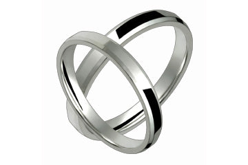 Flat Comfort Fit Beveled 3mm Ladies and Gents Platinum Bands Alain Raphael