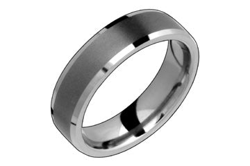 Flat Comfort Fit Beveled Edge Titanium Ring Alain Raphael