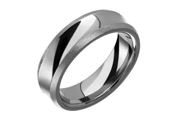 Flat Comfort Fit Concave Center Titanium Ring Alain Raphael