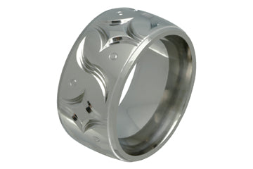 Flat Comfort Fit Engraved Titanium Band Alain Raphael