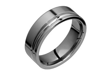 Flat Comfort Fit One-Sided Groove Titanium Ring Alain Raphael