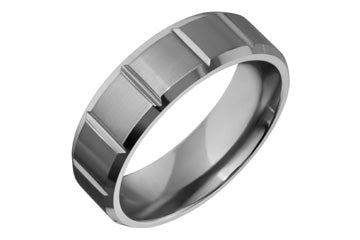 Flat Comfort Fit Square Shape Contour Titanium Ring Alain Raphael