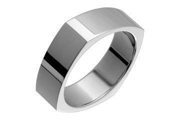Flat Comfort Fit Square Titanium Ring Alain Raphael