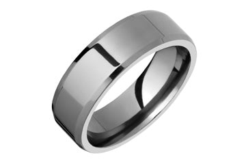 Flat Comfort Fit Titanium Ring With Beveled Edges Alain Raphael