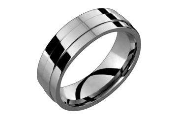 Flat Comfort Fit Titanium Ring With Raised Center Alain Raphael