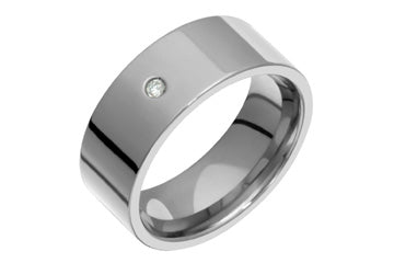 Flat Style Titanium Band With Diamond Alain Raphael
