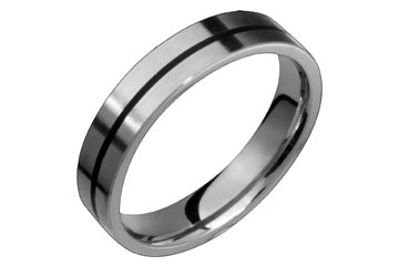 Flat Titanium Ring With Black Resin Alain Raphael