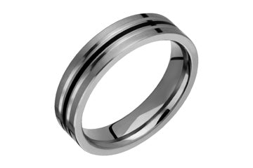 Flat Titanium Ring With Black Resin Inlay Alain Raphael