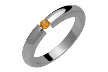 Golden Yellow Tension Citrine & Domed Titanium Ring Alain Raphael