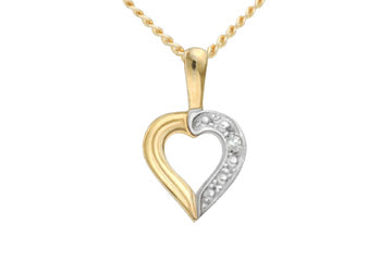 Half Diamond Heart 14K Yellow Gold Pendant Alain Raphael