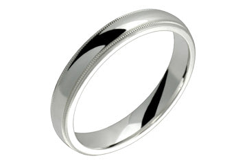 Half Round 4 mm Comfort Fit Milled Edge Platinum Ring Alain Raphael