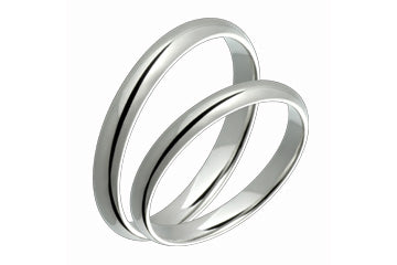 Half-Round Comfort Fit 3mm Ladies and Gents Platinum Bands Alain Raphael