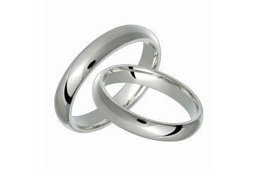 Half-Round Comfort Fit 4mm Ladies and Gents Platinum Band Set Alain Raphael