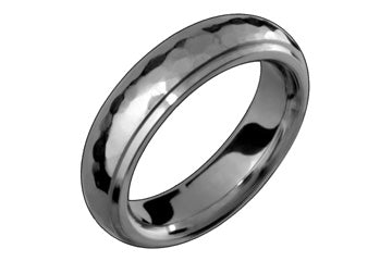 Half Round Hammered Titanium Ring Alain Raphael
