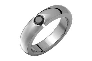 Half Round Tension Set Black Zirconium Titanium Ring Alain Raphael