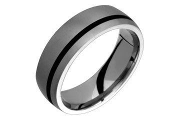 Half Round Titanium Ring With Black Resin Alain Raphael