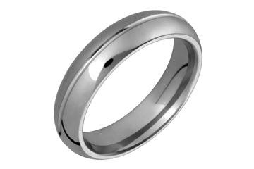 Half Round Titanium Ring With Center Groove Alain Raphael