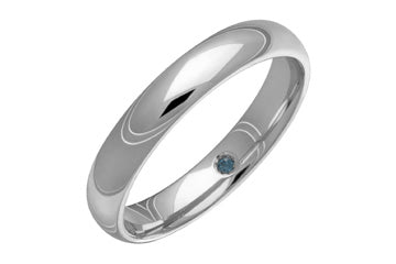 Half Round Titanium Ring With Hidden Sapphire Alain Raphael
