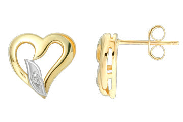 Heart Shape 14K Yellow Gold Diamond Earrings Alain Raphael