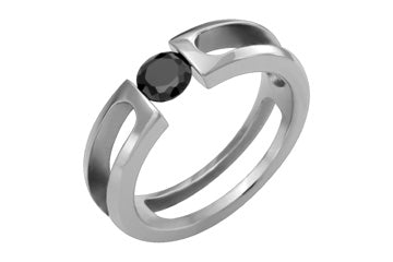 Hollowed Center Titanium Ring With Black Tension Zirconium Alain Raphael